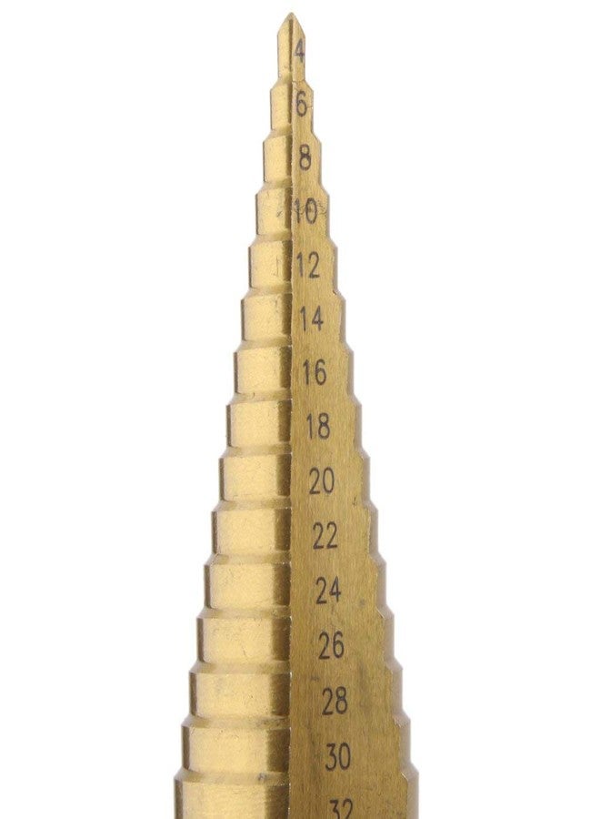 SHB 3X Large HSS Steel Step Cone Drill Bit Set - Titanium Coated Hole Cutters for Precision Drilling (Sizes 4-12mm, 20mm, 32mm) - Durable, Multi-Purpose Tool for Metal, Wood, and Plastic - Image 3